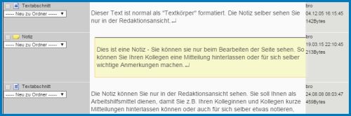 Screenshot der Notiz in der Redaktionsansicht